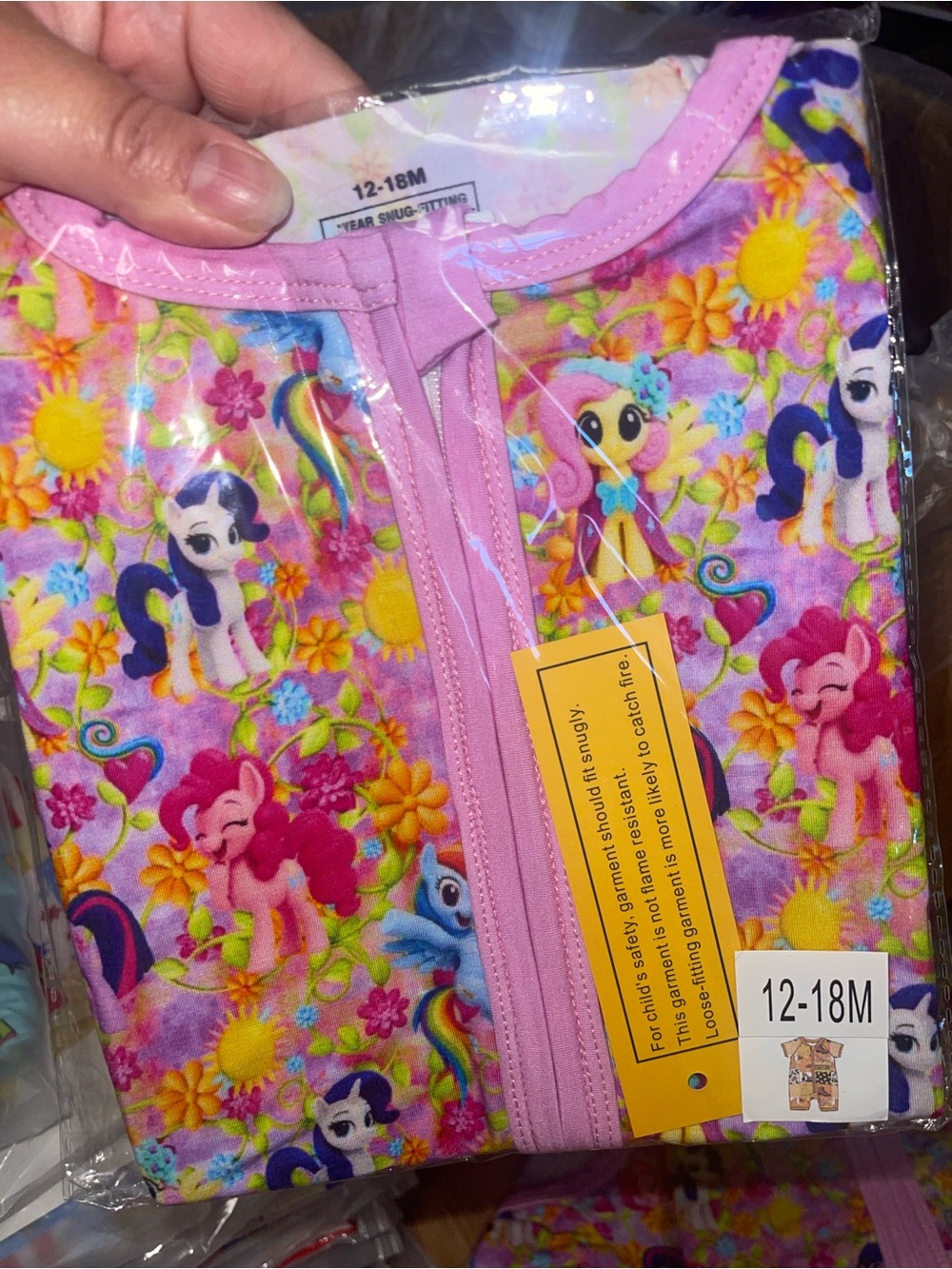 Bamboo My Little Pony Pink Floral Zippered shortie
